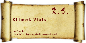 Kliment Viola névjegykártya